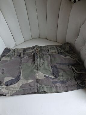 Abercrombie & Fitch Camo Mini Skirt in Olive and Khaki